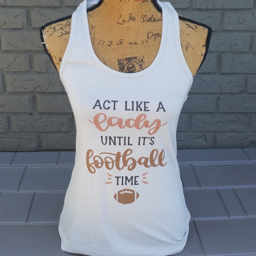 Graphic tank new without tag football